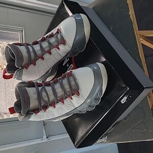 Jordan 9 Retro white/fire red-cool grey, men's size 11, good condition